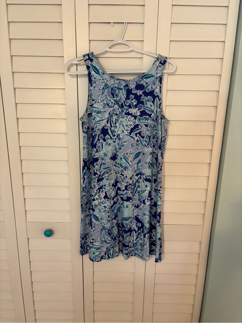 Lilly Pulitzer Dress Sleeveless Blue Floral Print Women's Sz S